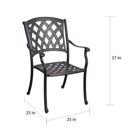 Set da pranzo rettangolare in alluminio pressofuso color bronzo antico Darlee Ocean View da 9 pezzi