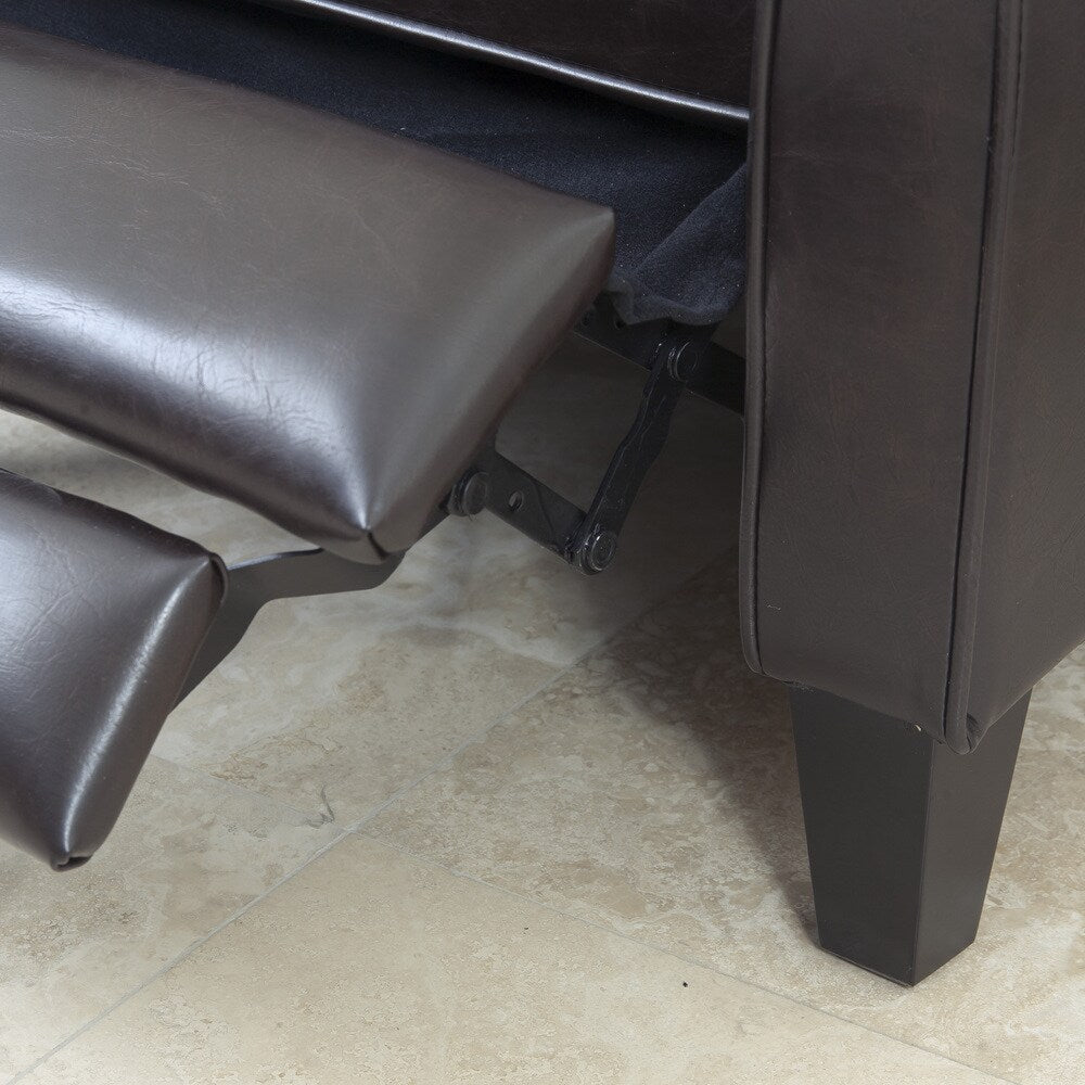 Poltrona reclinabile Darvis in similpelle nera di Christopher Knight Home