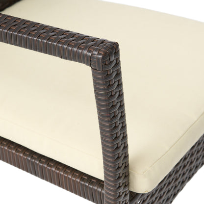 Set da pranzo espandibile Davenport Outdoor da 9 pezzi in legno e vimini di Christopher Knight Home