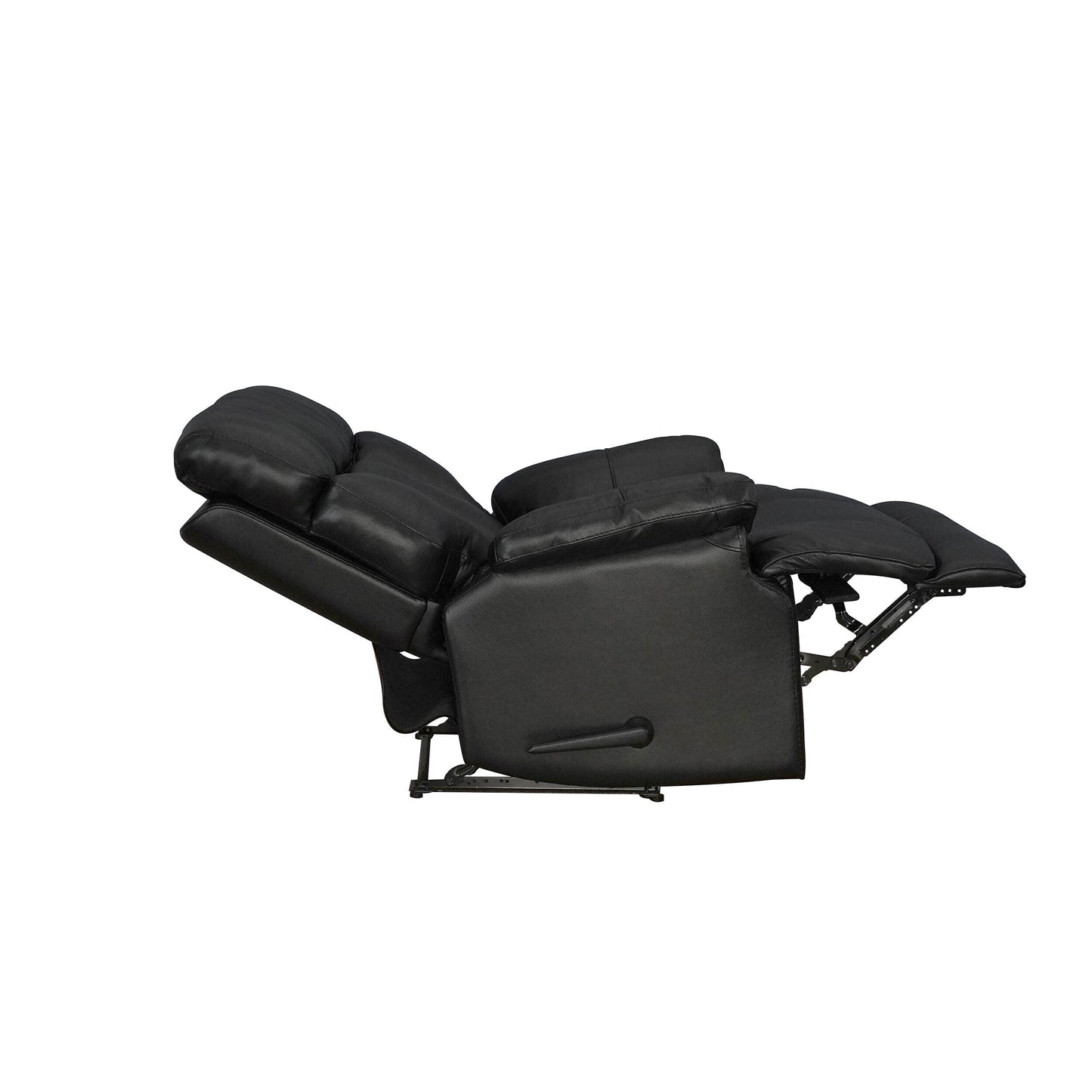 Poltrona reclinabile manuale con poggiapiedi estensibile in vera pelle Davin Top-Flow
