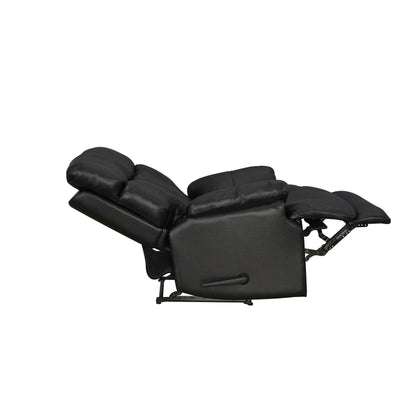 Poltrona reclinabile manuale con poggiapiedi estensibile in vera pelle Davin Top-Flow