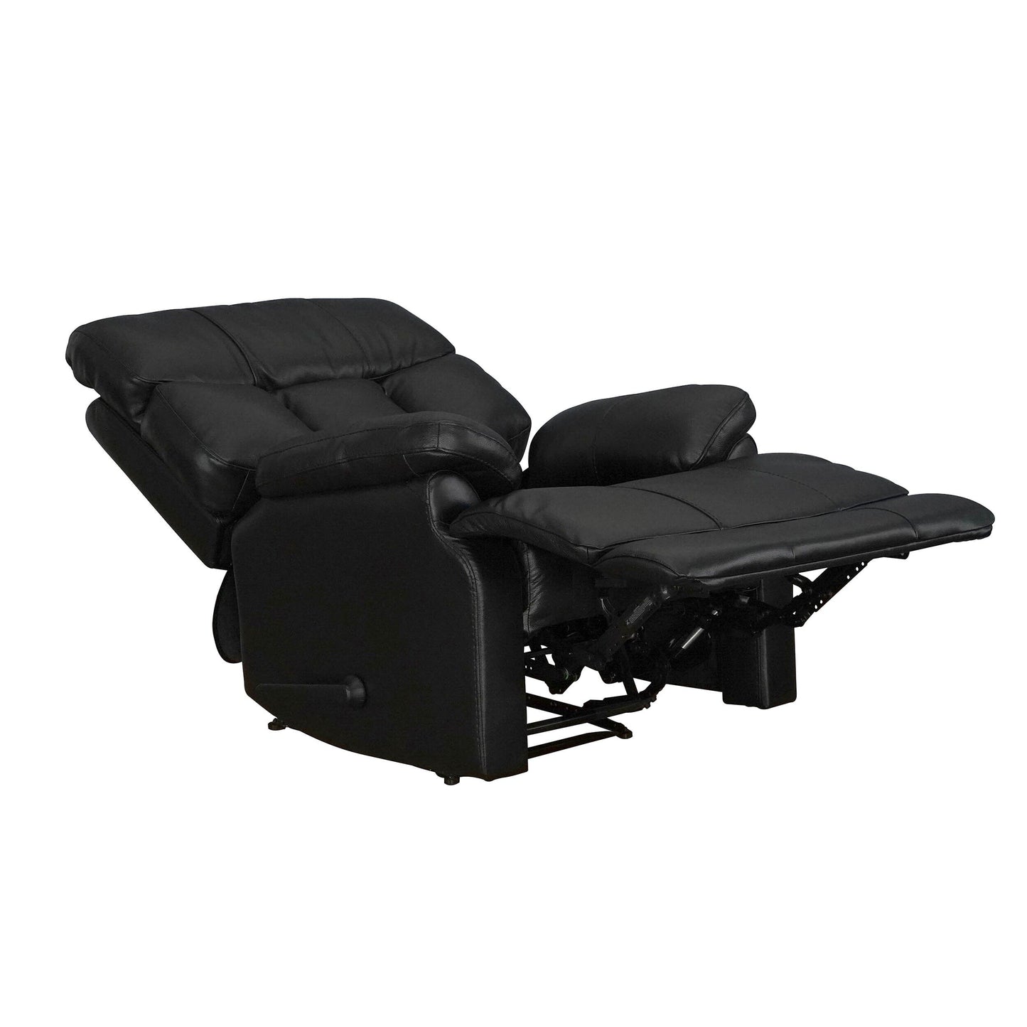 Poltrona reclinabile manuale con poggiapiedi estensibile in vera pelle Davin Top-Flow