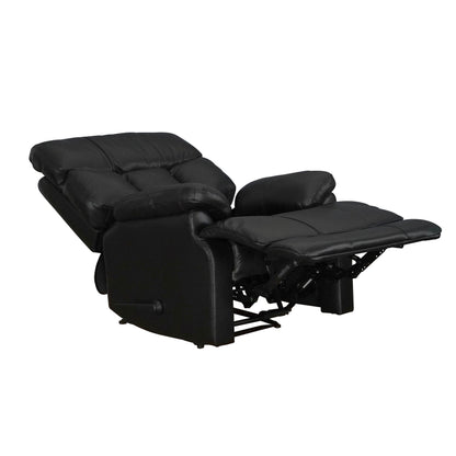 Poltrona reclinabile manuale con poggiapiedi estensibile in vera pelle Davin Top-Flow