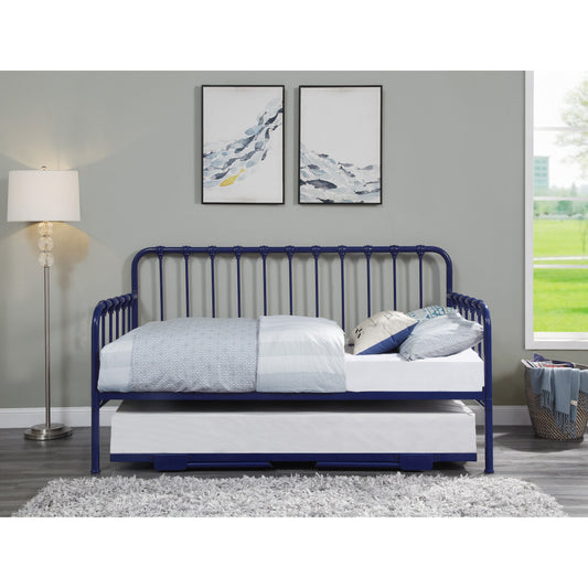 Divano letto con rotelle sollevabili, 1 pezzo, finitura blu navy, struttura in metallo, design classico, mobili per la casa