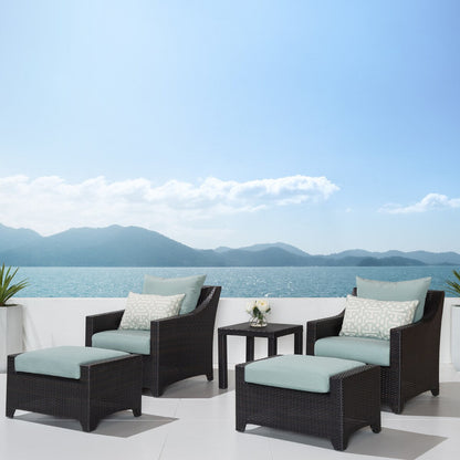 Set di 5 sedie da esterno e pouf da patio Deco Sunbrella