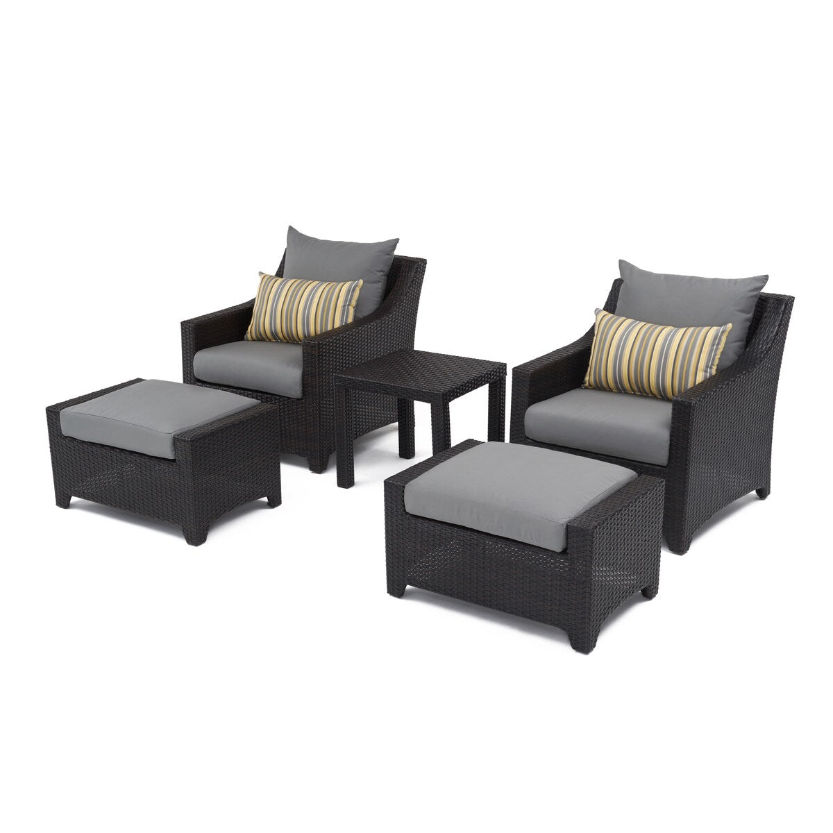Set di 5 sedie da esterno e pouf da patio Deco Sunbrella