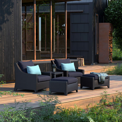 Set di 5 sedie da esterno e pouf da patio Deco Sunbrella