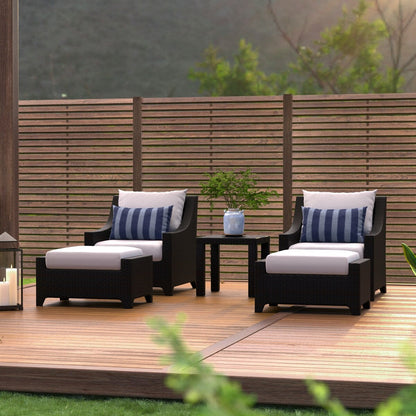 Set di 5 sedie da esterno e pouf da patio Deco Sunbrella