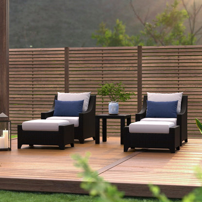 Set di 5 sedie da esterno e pouf da patio Deco Sunbrella
