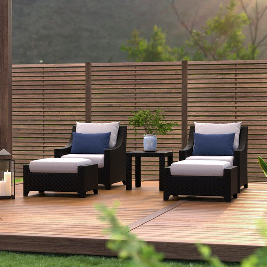 Set di 5 sedie da esterno e pouf da patio Deco Sunbrella