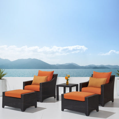 Set di 5 sedie da esterno e pouf da patio Deco Sunbrella
