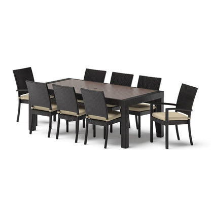 Set da pranzo per esterni in alluminio Deco da 9 pezzi