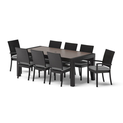 Set da pranzo per esterni in alluminio Deco da 9 pezzi