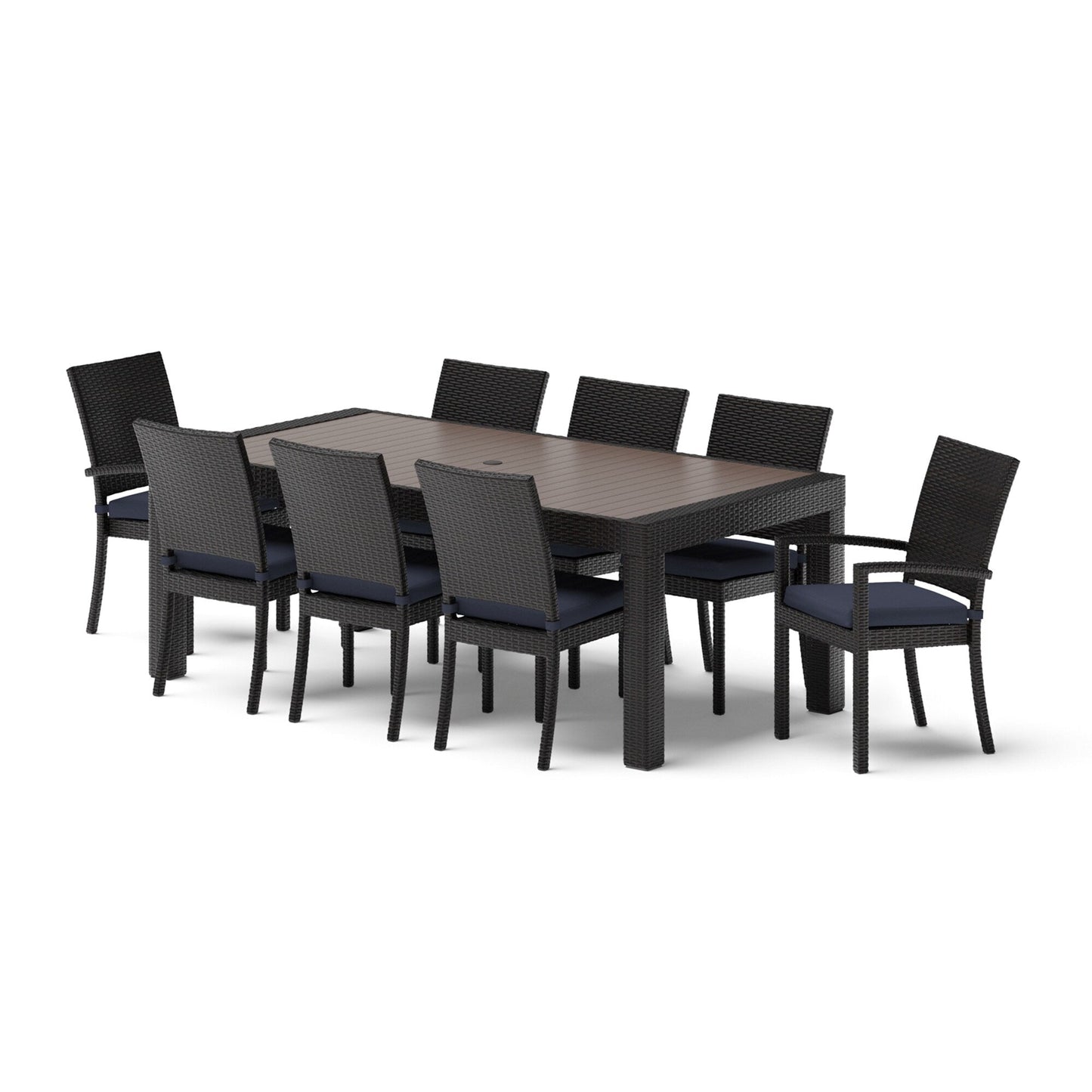 Set da pranzo per esterni in alluminio Deco da 9 pezzi