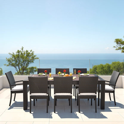 Set da pranzo per esterni in alluminio Deco da 9 pezzi