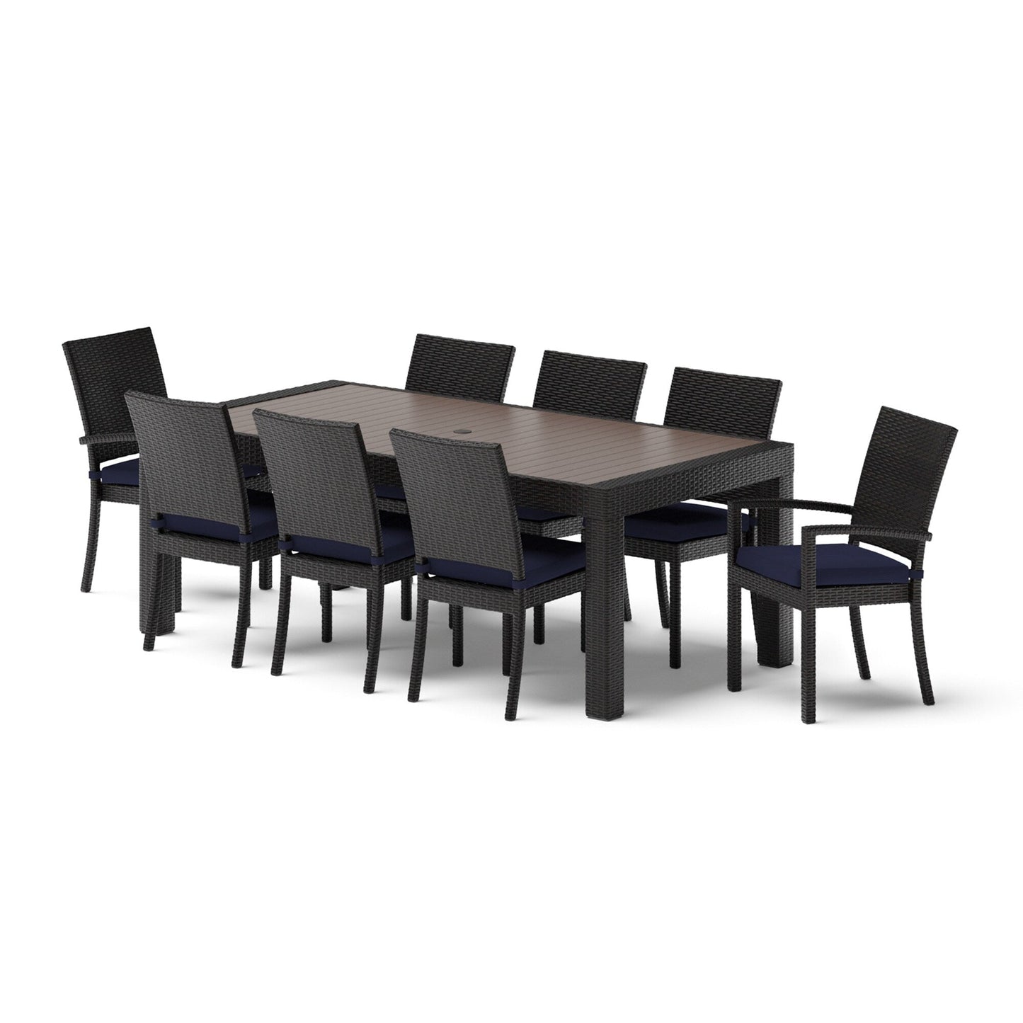 Set da pranzo per esterni in alluminio Deco da 9 pezzi