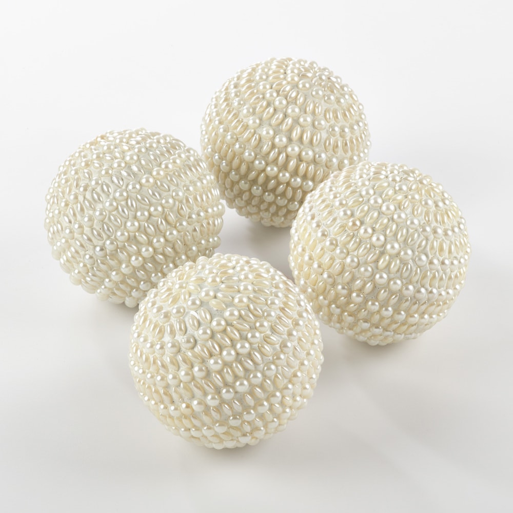 Decorazione a sfera con perline - Set di 4