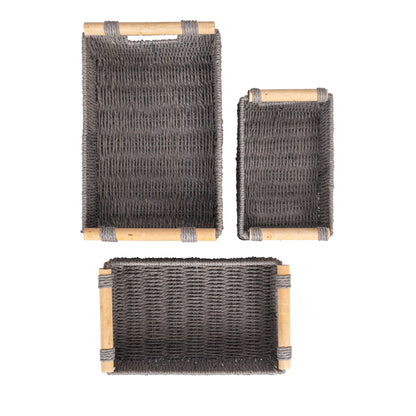 Cestini decorativi intrecciati per la casa