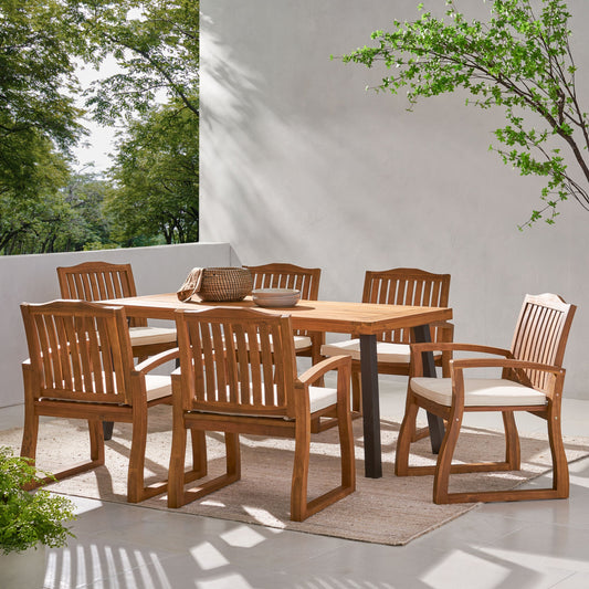 Set da pranzo in legno da 7 pezzi Della Outdoor di Christopher Knight Home