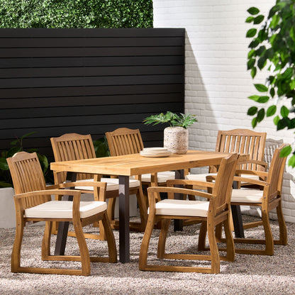 Set da pranzo in legno da 7 pezzi Della Outdoor di Christopher Knight Home