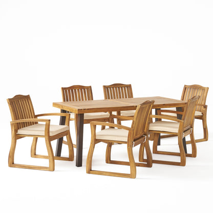 Set da pranzo in legno da 7 pezzi Della Outdoor di Christopher Knight Home
