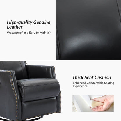 Set di 2 sedie girevoli per bambini Demeter in vera pelle moderna con finiture in borchie di HULALA HOME