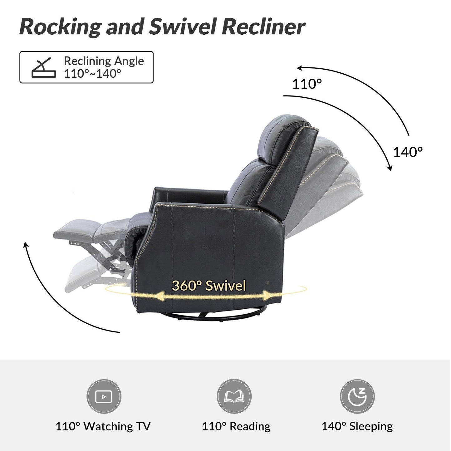 Set di 2 sedie girevoli per bambini Demeter in vera pelle moderna con finiture in borchie di HULALA HOME