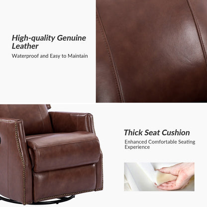 Set di 2 sedie girevoli per bambini Demeter in vera pelle moderna con finiture in borchie di HULALA HOME