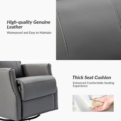 Set di 2 sedie girevoli per bambini Demeter in vera pelle moderna con finiture in borchie di HULALA HOME