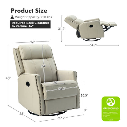 Set di 2 sedie girevoli per bambini Demeter in vera pelle moderna con finiture in borchie di HULALA HOME