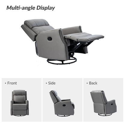 Set di 2 sedie girevoli per bambini Demeter in vera pelle moderna con finiture in borchie di HULALA HOME