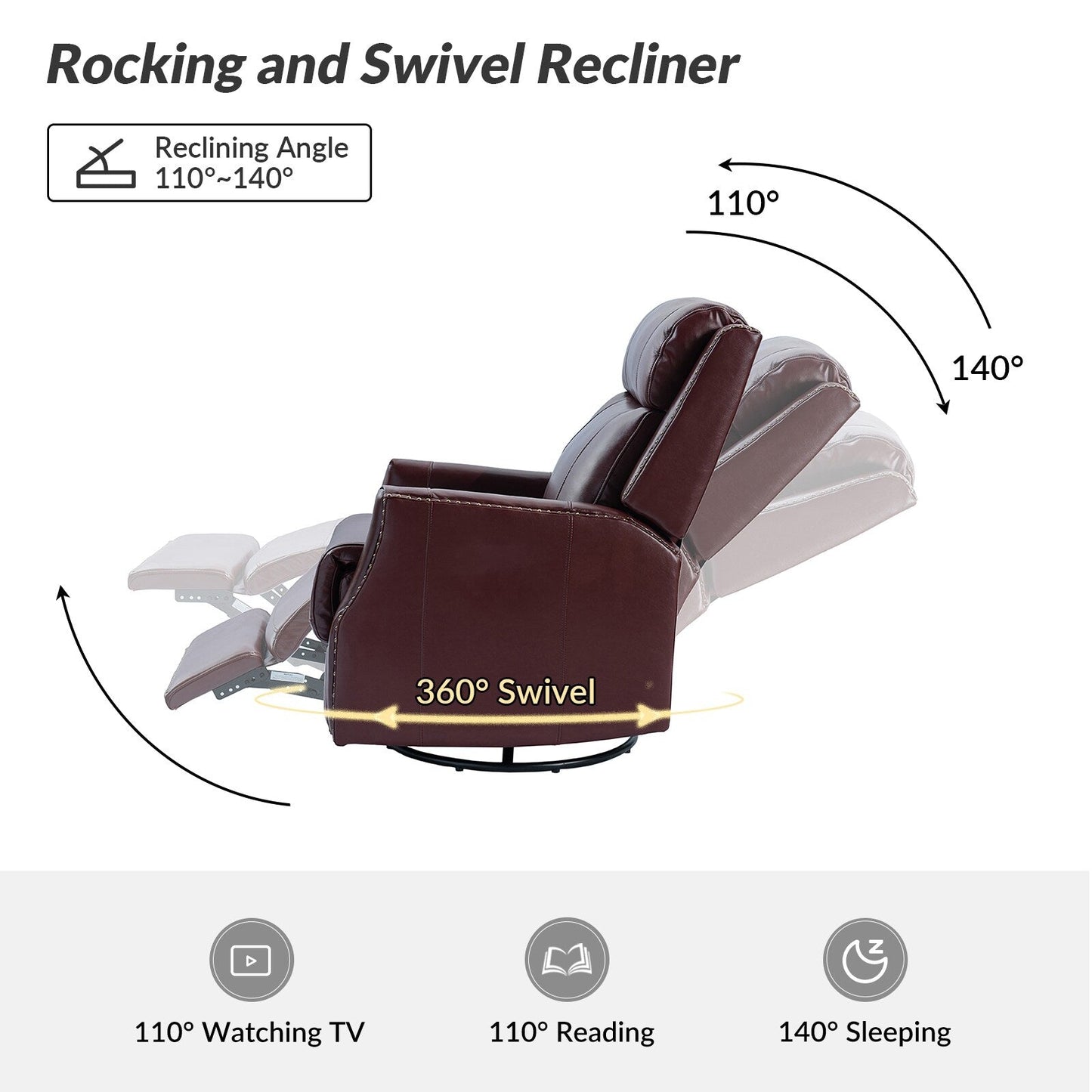 Set di 2 sedie girevoli per bambini Demeter in vera pelle moderna con finiture in borchie di HULALA HOME