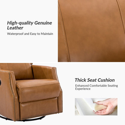 Set di 2 sedie girevoli per bambini Demeter in vera pelle moderna con finiture in borchie di HULALA HOME