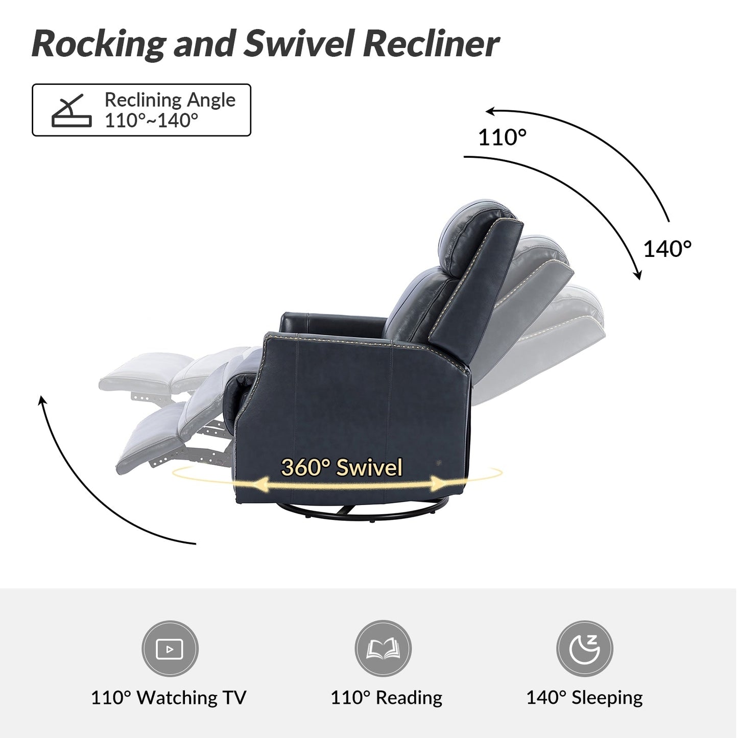 Set di 2 sedie girevoli per bambini Demeter in vera pelle moderna con finiture in borchie di HULALA HOME