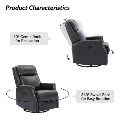 Set di 2 sedie girevoli per bambini Demeter in vera pelle moderna con finiture in borchie di HULALA HOME