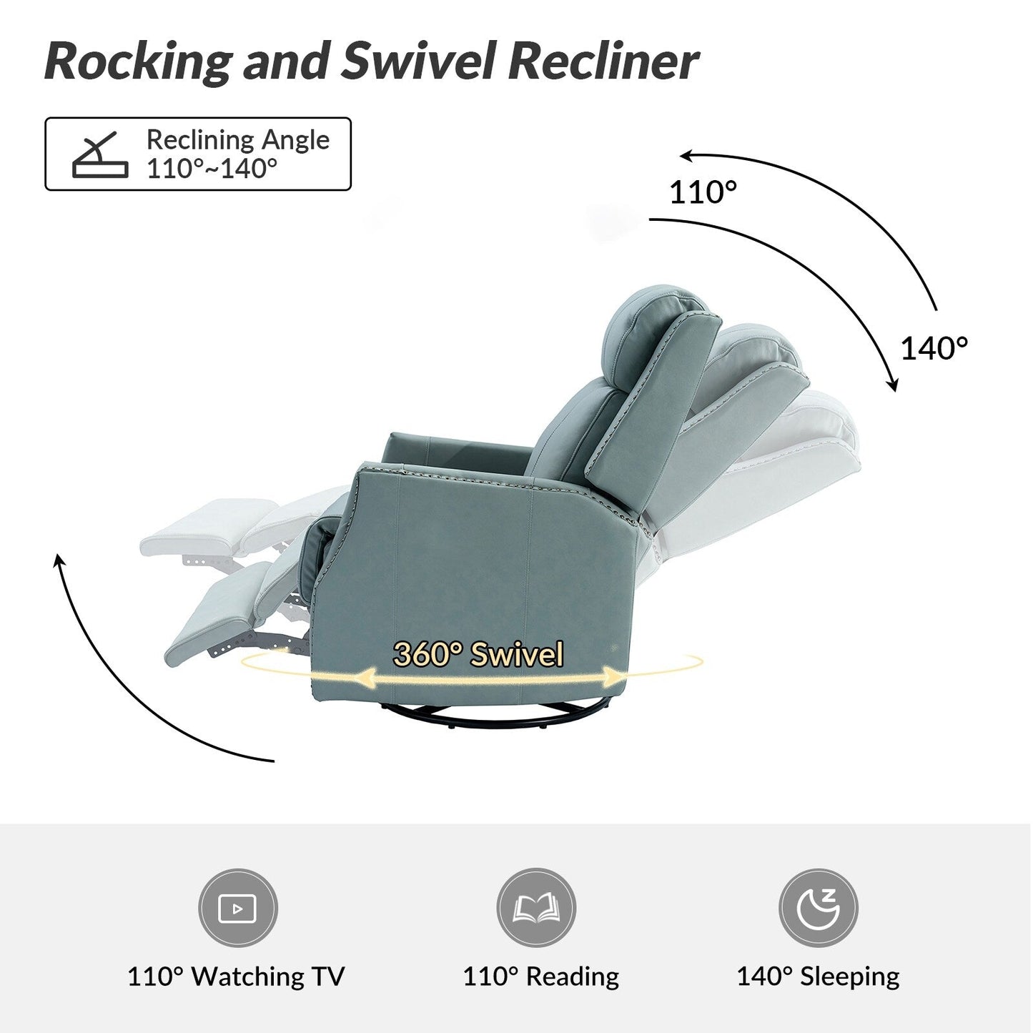 Set di 2 sedie girevoli per bambini Demeter in vera pelle moderna con finiture in borchie di HULALA HOME