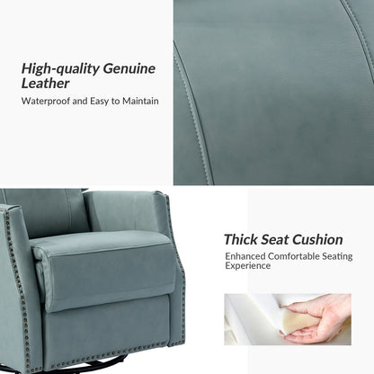 Set di 2 sedie girevoli per bambini Demeter in vera pelle moderna con finiture in borchie di HULALA HOME