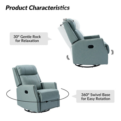 Set di 2 sedie girevoli per bambini Demeter in vera pelle moderna con finiture in borchie di HULALA HOME