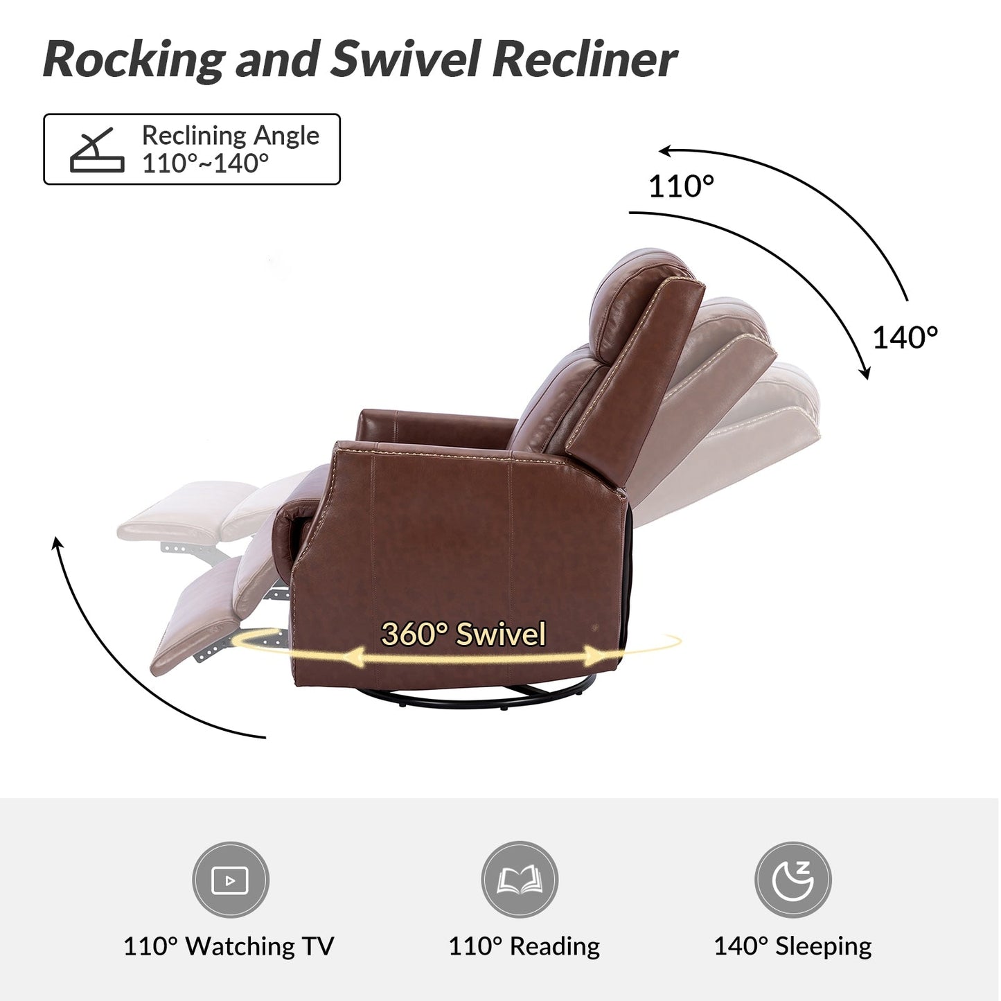 Set di 2 sedie girevoli per bambini Demeter in vera pelle moderna con finiture in borchie di HULALA HOME