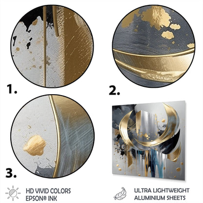 Designart Forme e linee astratte I Arte murale astratta in marmo e metallo