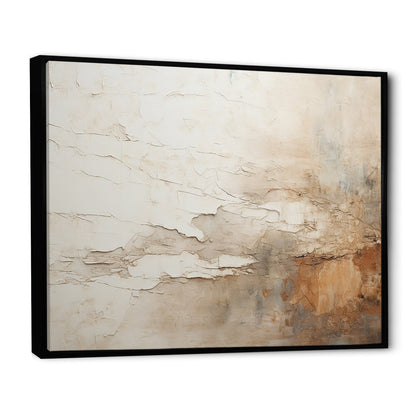 Designart Beige e Marrone Pittura Astratta Fusione Quadro Incorniciato Arte Murale Soggiorno