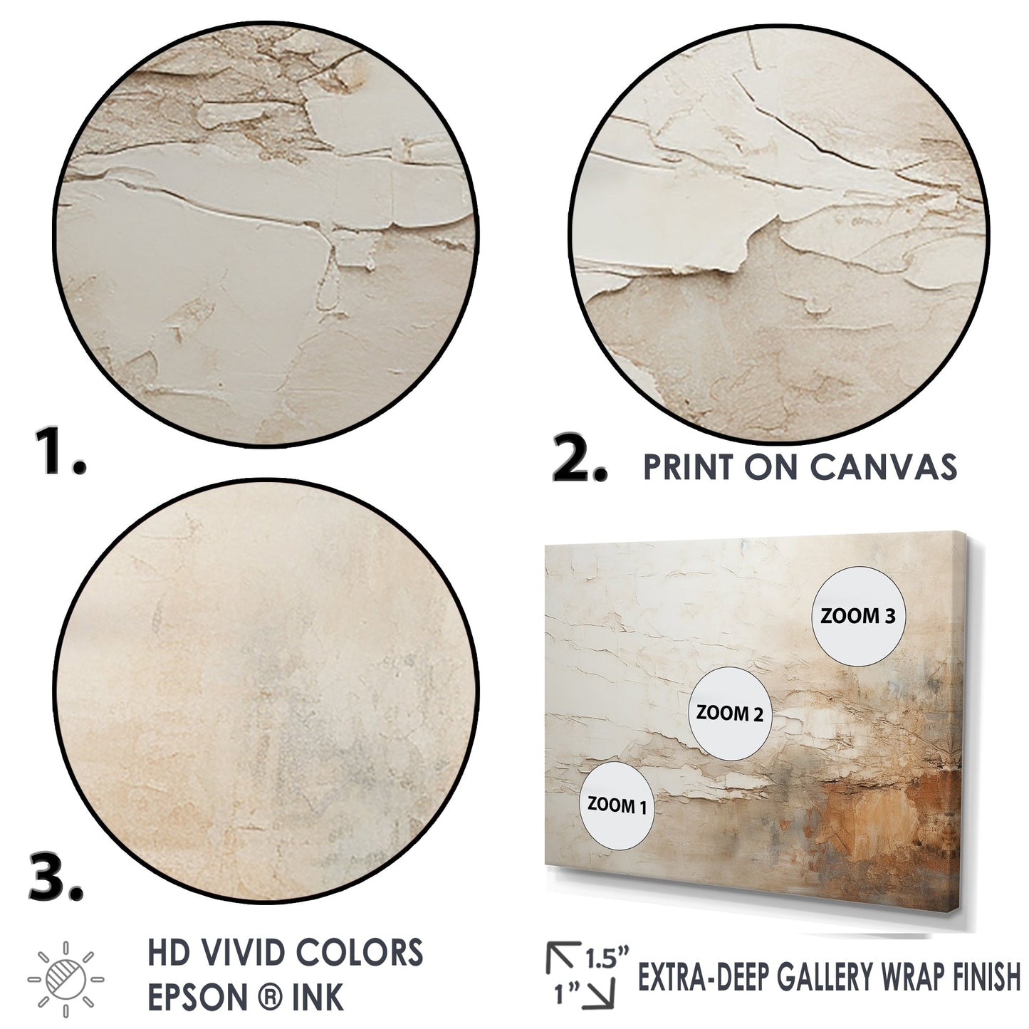 Designart Beige e Marrone Pittura Astratta Fusione Quadro Incorniciato Arte Murale Soggiorno