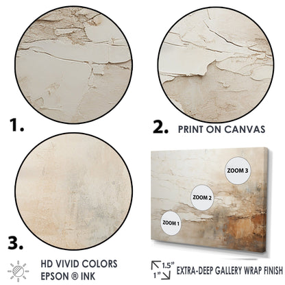 Designart Beige e Marrone Pittura Astratta Fusione Quadro Incorniciato Arte Murale Soggiorno