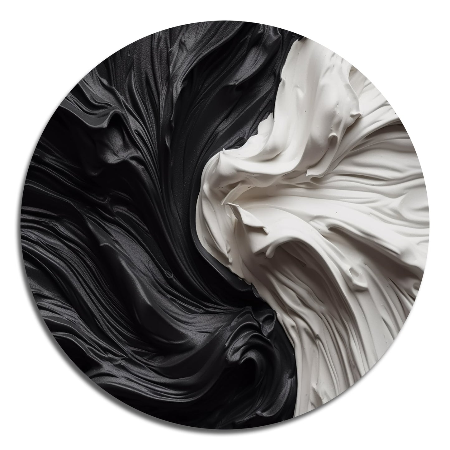 Designart Nero Bianco Marmo Dreamscape V Modern Geometric Metal Round Wall Art