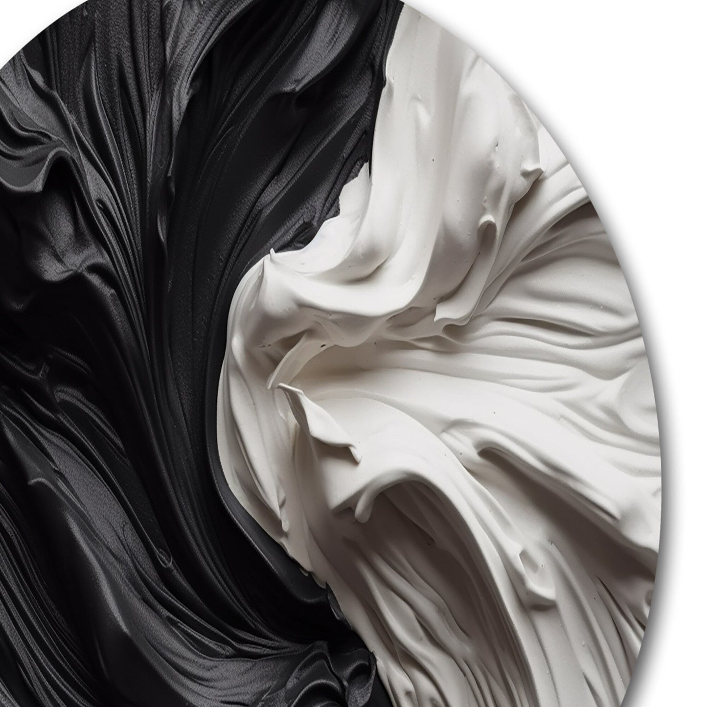 Designart Nero Bianco Marmo Dreamscape V Modern Geometric Metal Round Wall Art