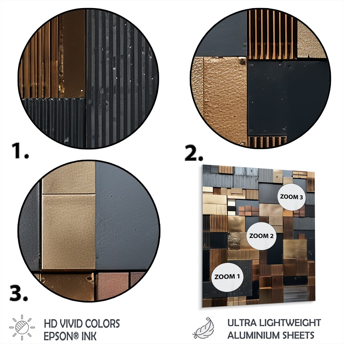 Designart Piastrelle astratte marroni Mosaico Charm Piastrelle astratte Arte da parete in metallo Decorazione da parete in metallo marrone Opera d'arte moderna in metallo