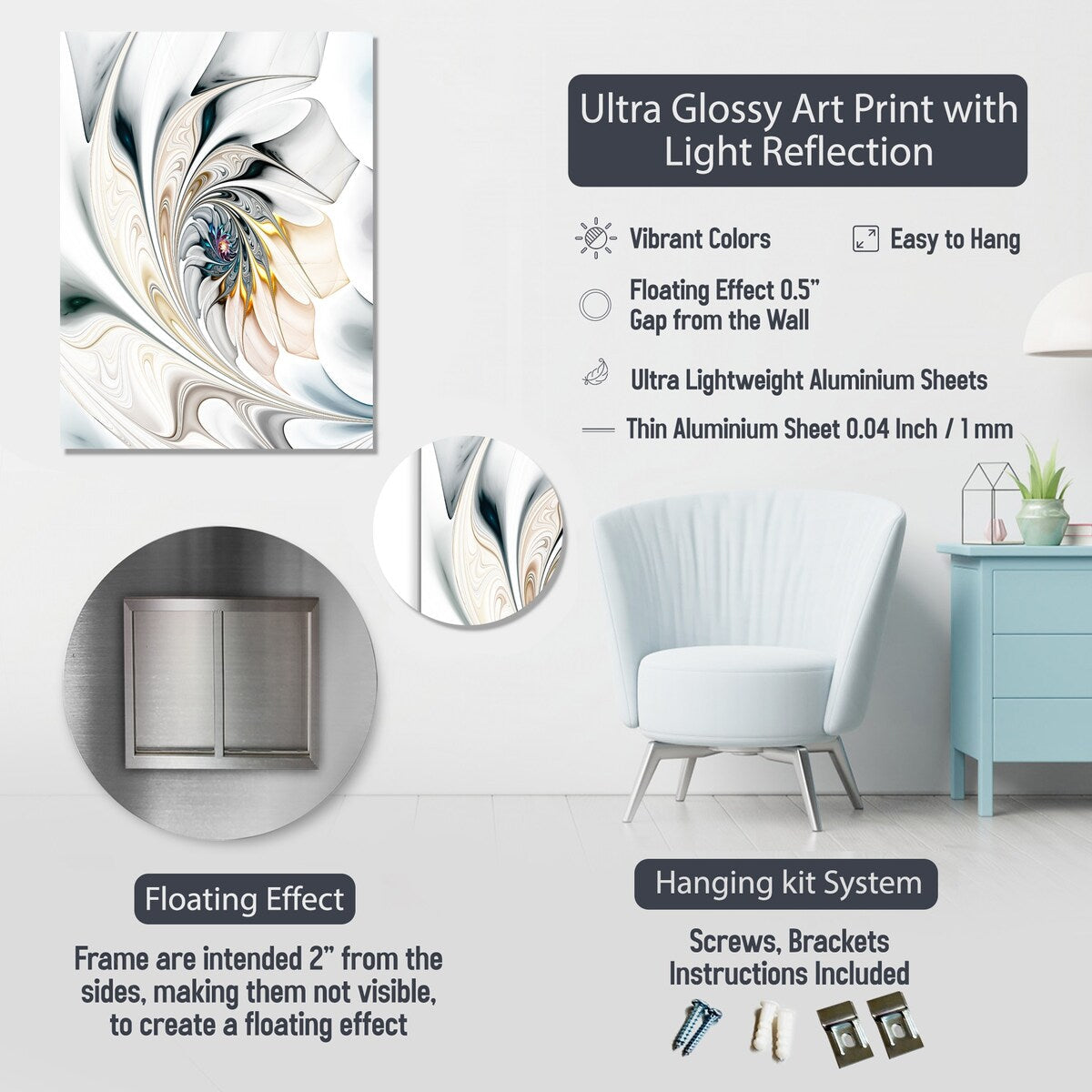 Designart Piastrelle astratte marroni Mosaico Charm Piastrelle astratte Arte da parete in metallo Decorazione da parete in metallo marrone Opera d'arte moderna in metallo