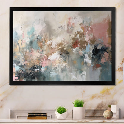 Designart Brushstroke Abstract Painting I Arte murale astratta con cornice per soggiorno