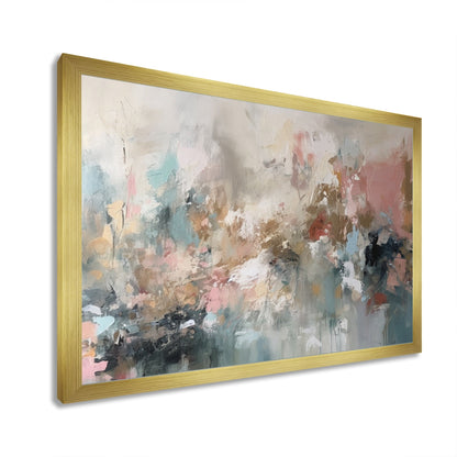 Designart Brushstroke Abstract Painting I Arte murale astratta con cornice per soggiorno