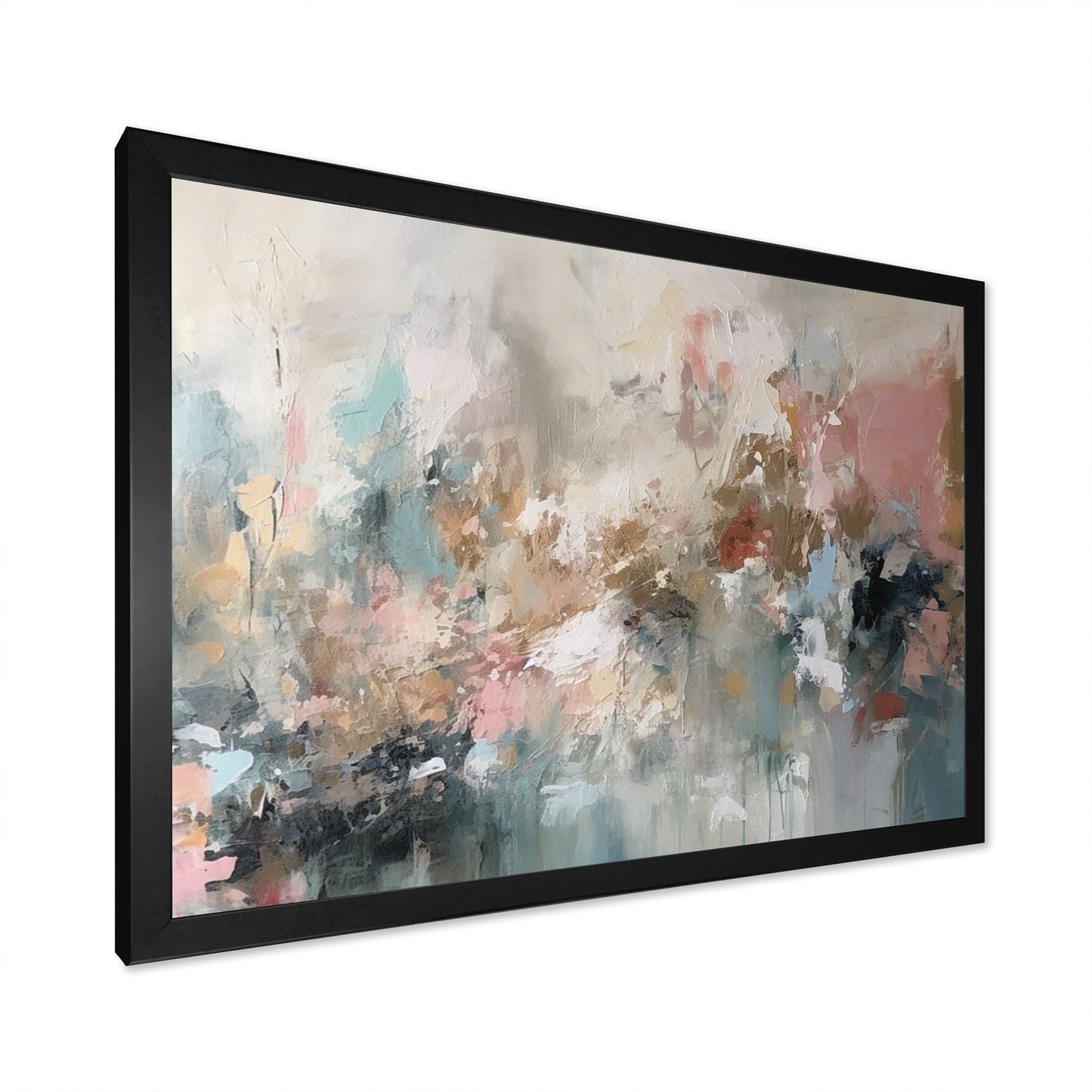Designart Brushstroke Abstract Painting I Arte murale astratta con cornice per soggiorno